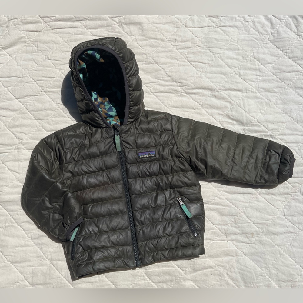 Patagonia down puffer coat reversible